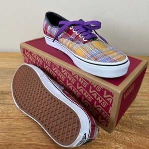 New in Box - VANS Acid Prep Multicolor Plaid Lace Up Shoes Mens 8 Womens 9.5